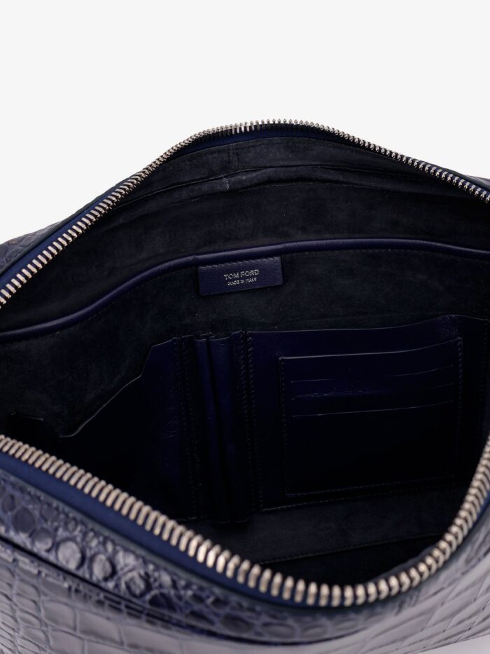 TOM FORD Croco Print Leather Laptop Pouch