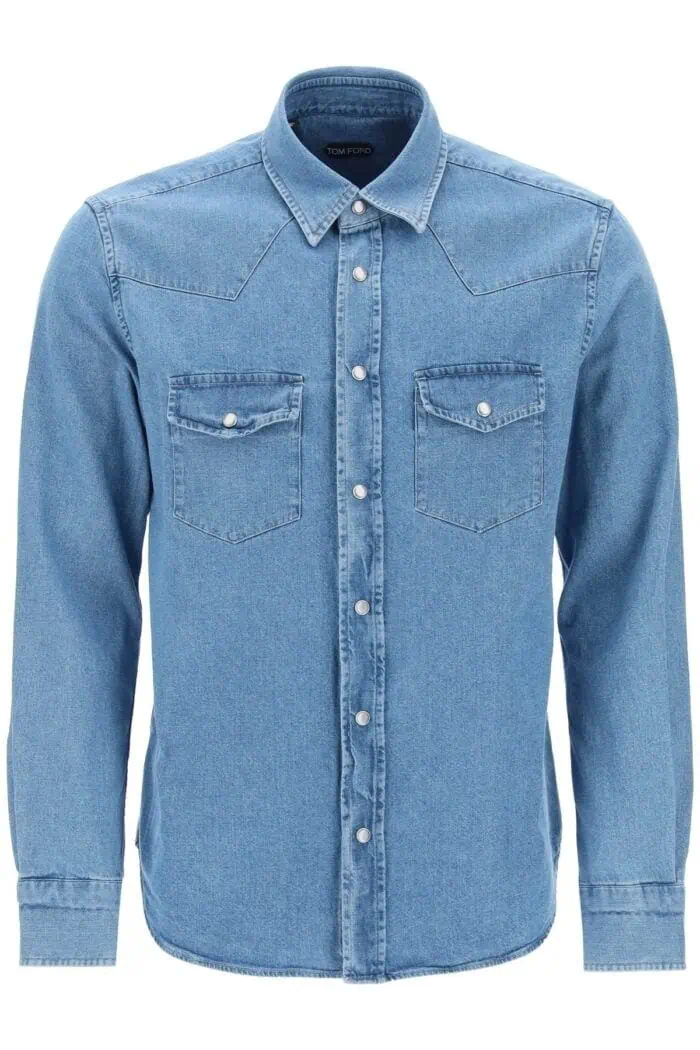 Tom Ford Denim Western Shirt For Men - Image 1