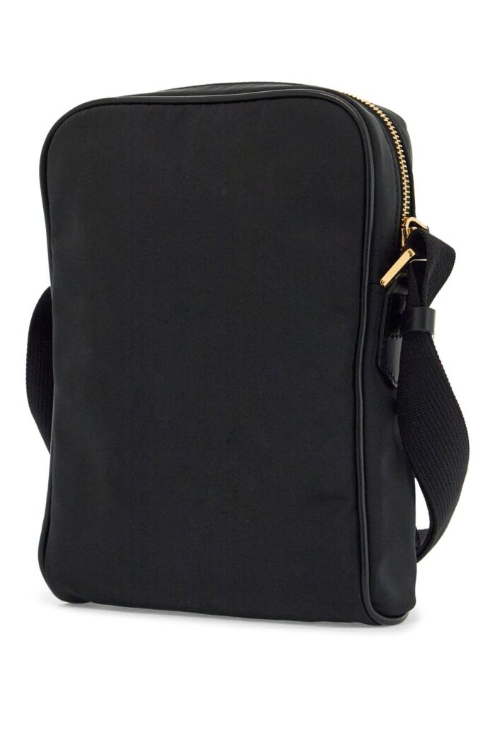tom ford elegant black leather and polyester messenger bag with adjustable shoulder strap TOM FORD Elegant Black Leather And Polyester Messenger Bag With Adjustable Shoulder Strap