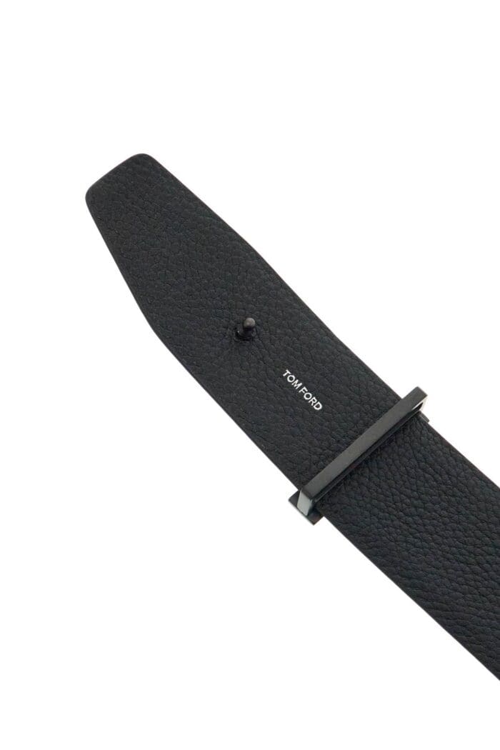 TOM FORD Elegant Brown And Black Calfskin Belt Made In Italy