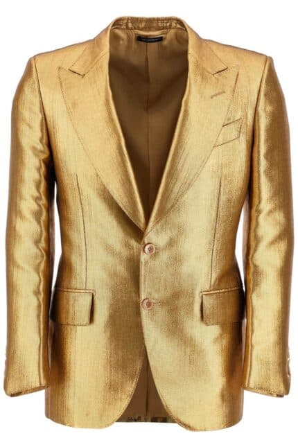 TOM FORD Elegant Single-breasted Bronze Jacket Made In Italy