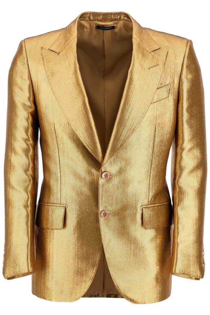 TOM FORD Elegant Single-breasted Bronze Jacket Made In Italy