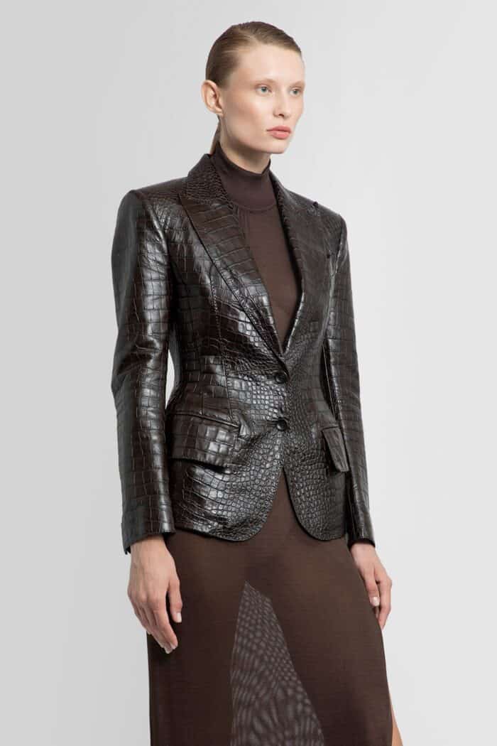 TOM FORD Embossed Crocodile Lambskin Blazer