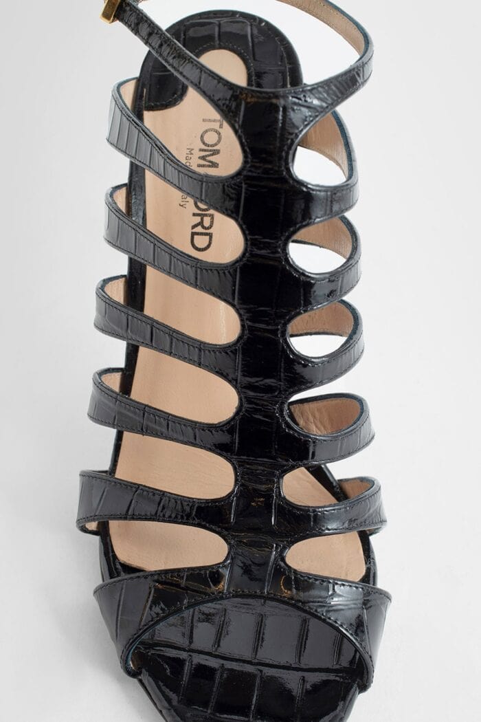 tom ford glossy stamped crocodile sandals TOM FORD Glossy Stamped Crocodile Sandals