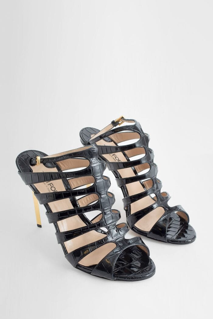 tom ford glossy stamped crocodile sandals TOM FORD Glossy Stamped Crocodile Sandals