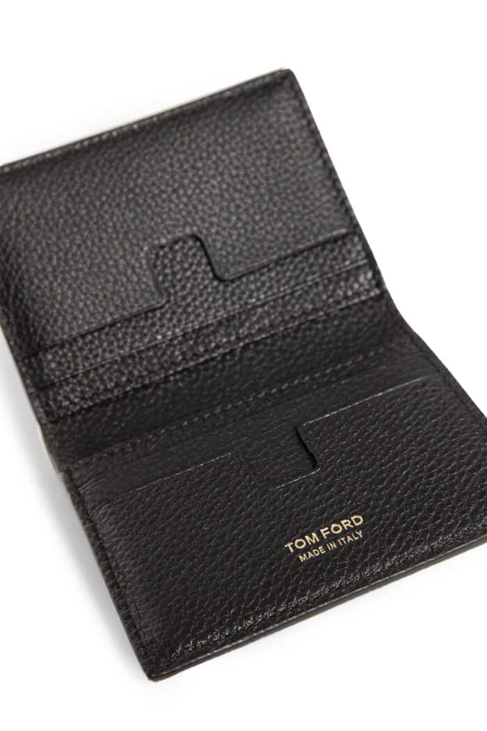 TOM FORD Grained Leather Folding Card Holder