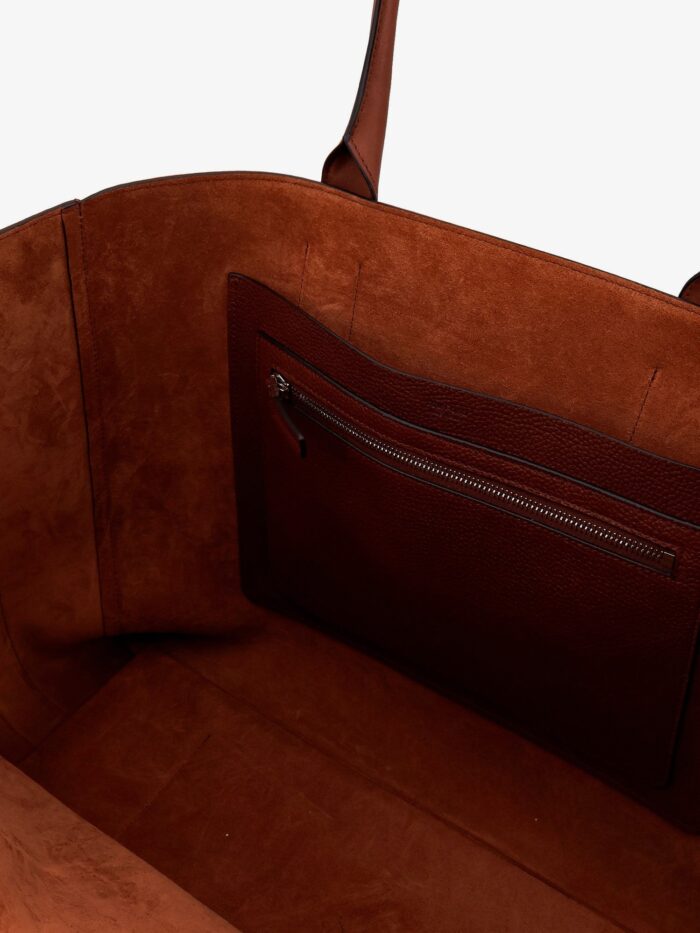 TOM FORD Hammered Leather Handbag With Engraved Logo On The Front