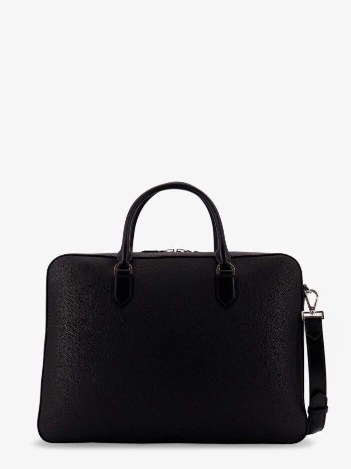 TOM FORD Hammered Leather Working Bag With Logo On The Front