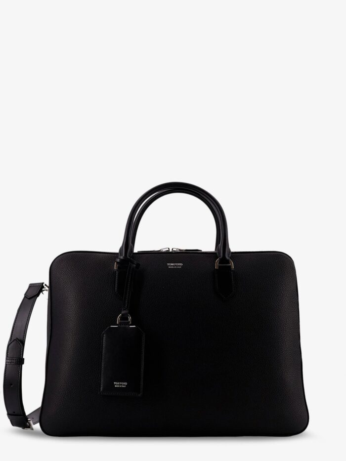 tom ford hammered leather working bag with logo on the front TOM FORD Hammered Leather Working Bag With Logo On The Front
