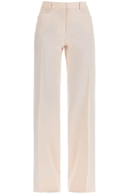 TOM FORD High Waist Wide Leg Pants In Virgin Wool Light Blush