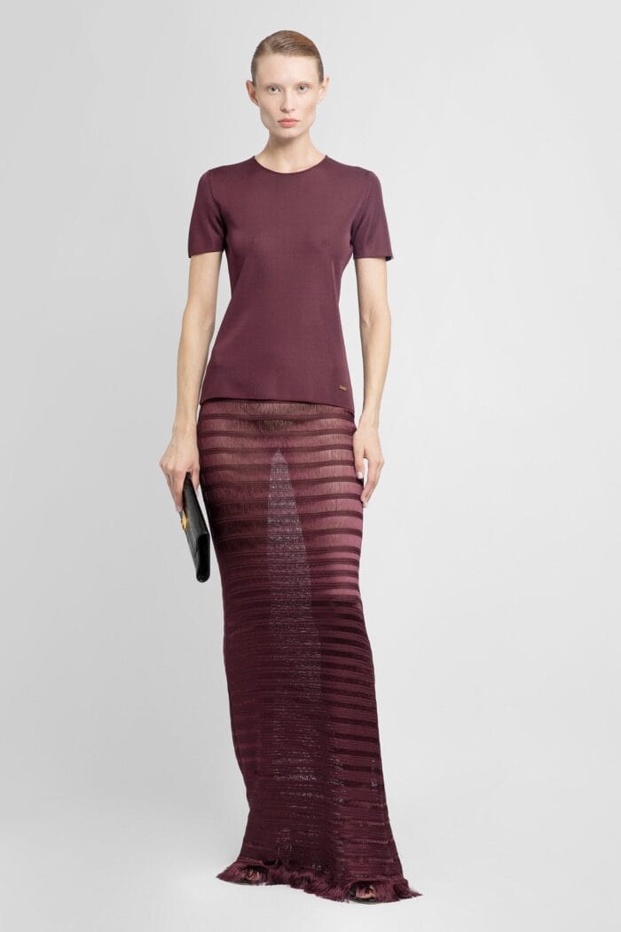 TOM FORD Ladder Slinky Viscose Long Skirt