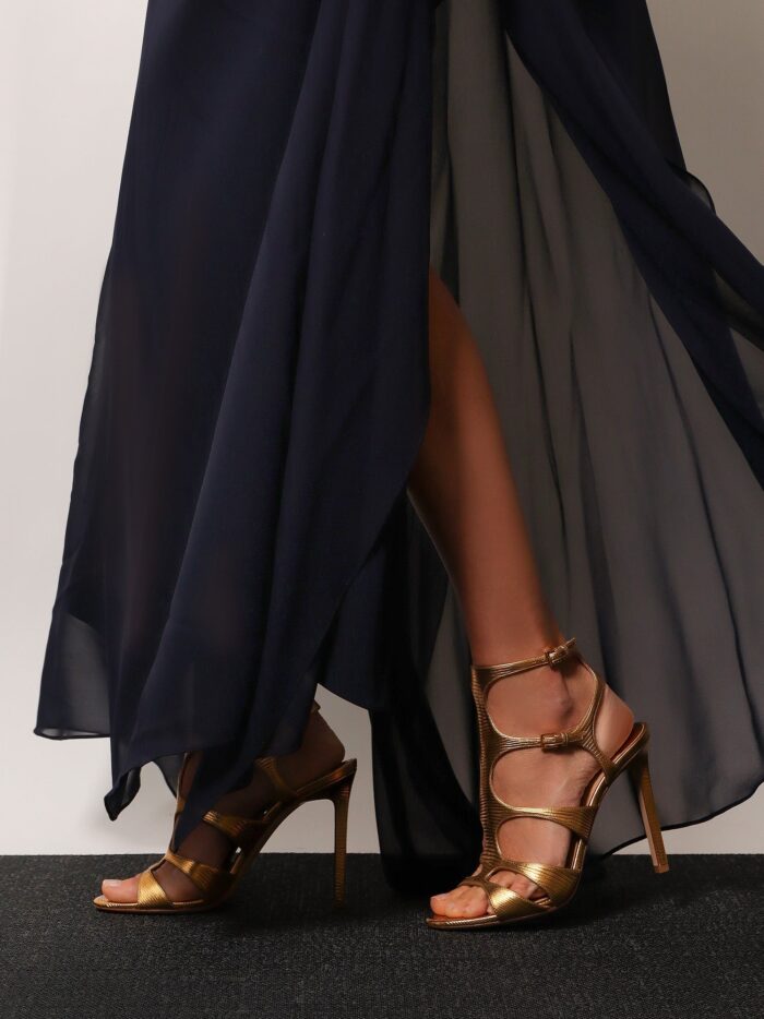 TOM FORD Laminated Leather Sandals With Croco Print