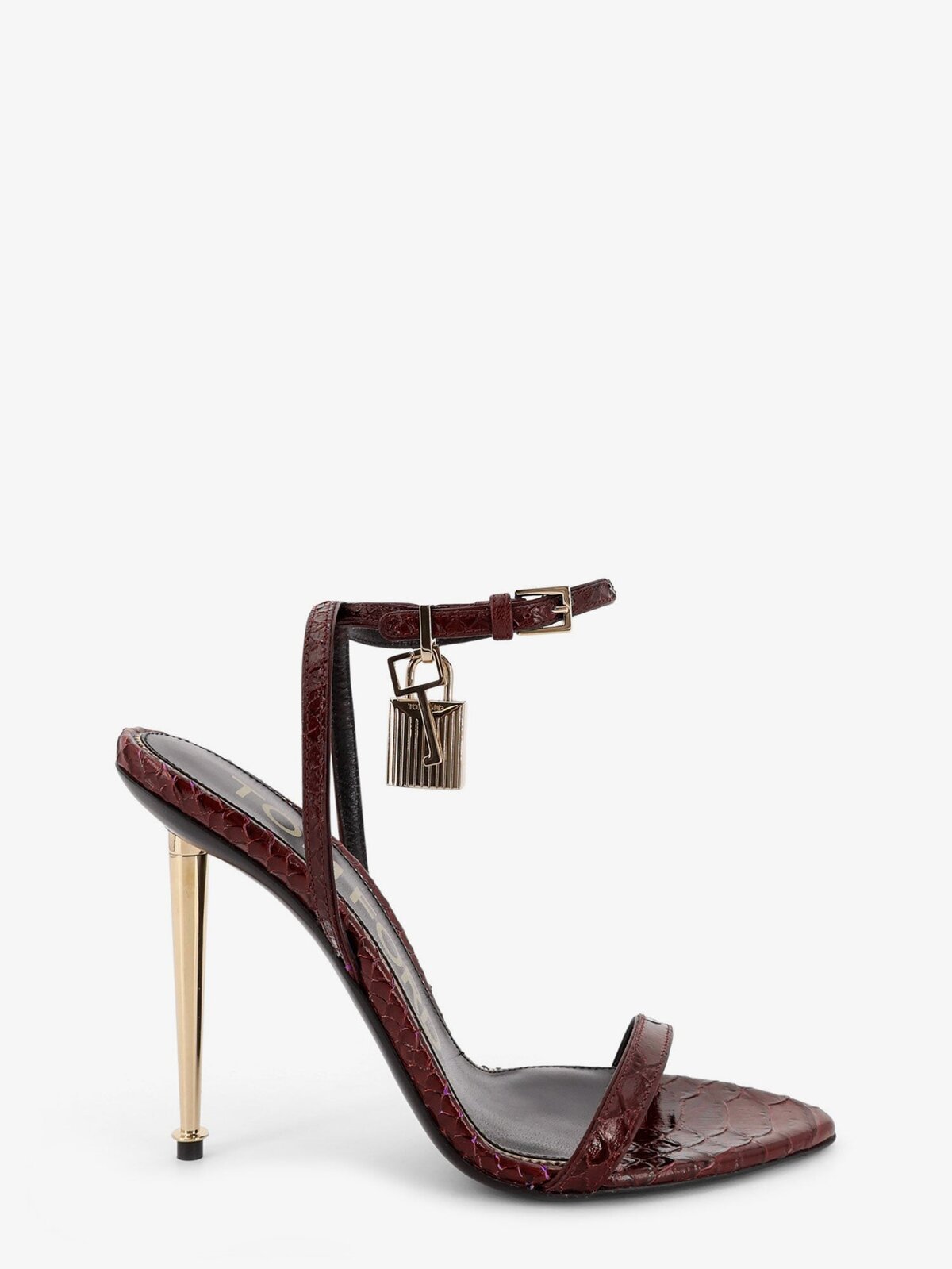 TOM FORD Laminated Leather Sandals With Iconic Padlock