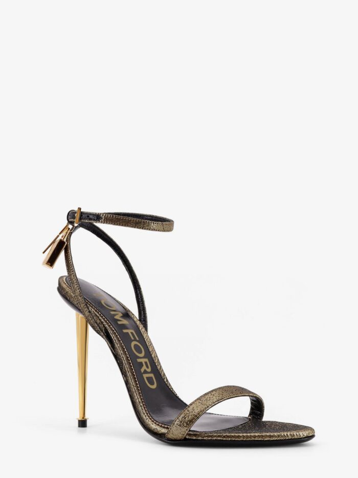 TOM FORD Laminated Leather Sandals With Logoed Padlock