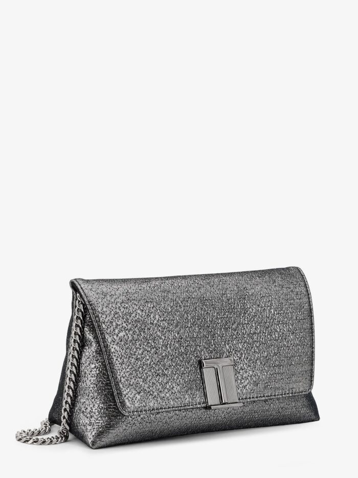 TOM FORD Laminated Pochette With Chain Shoulder Strap