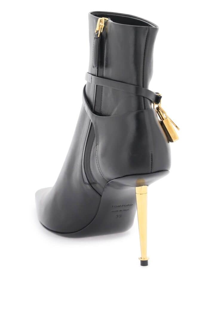 Tom Ford Leather Ankle Boots With Padlock