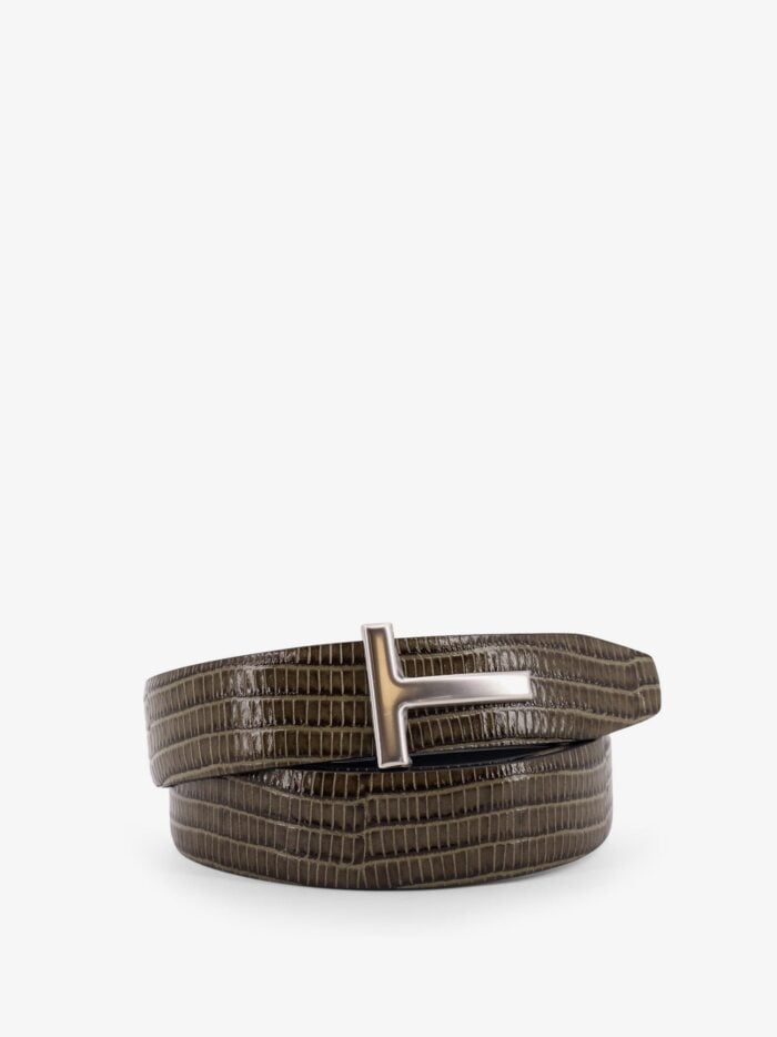 TOM FORD Leather Belt With Croco Effect
