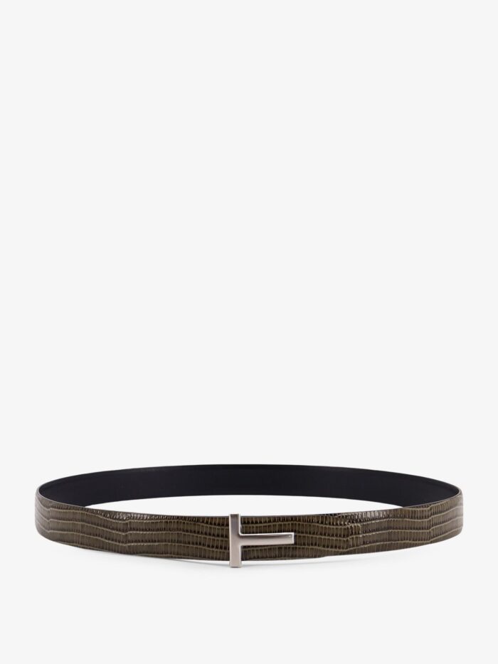 TOM FORD Leather Belt With Croco Effect