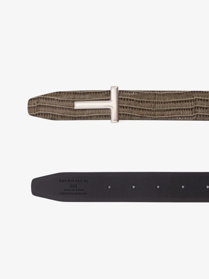 TOM FORD Leather Belt With Croco Effect