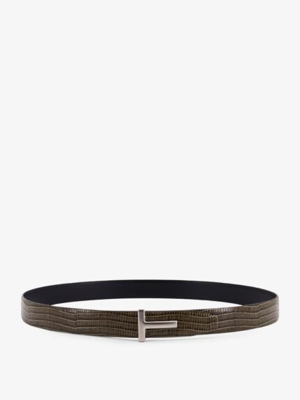 TOM FORD Leather Belt With Croco Effect