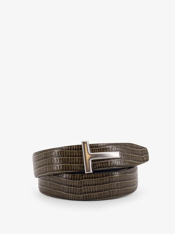 TOM FORD Leather Belt With Croco Effect