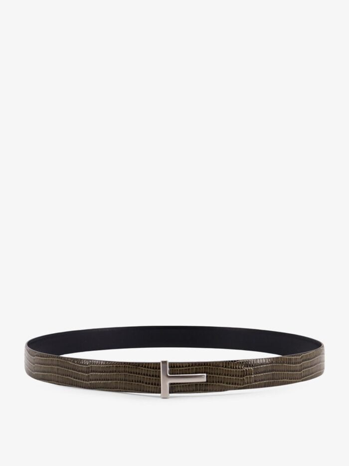 TOM FORD Leather Belt With Croco Effect