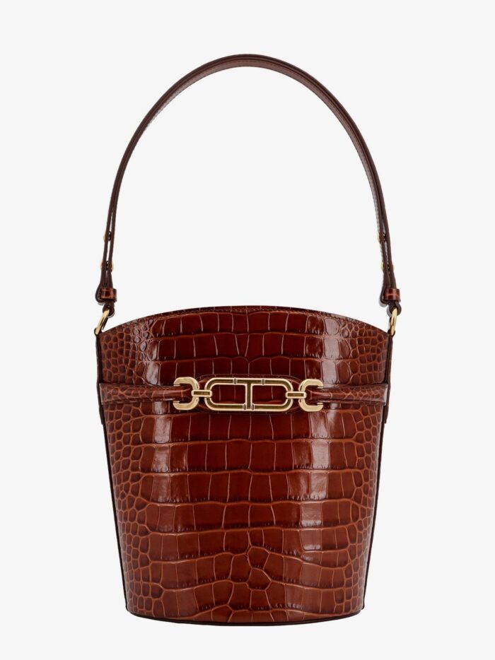 TOM FORD Leather Bucket Bag With Whitney T Logo
