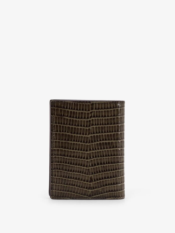 TOM FORD Leather Cardholder With Croco Effect