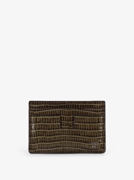 TOM FORD Leather Cardholder With Croco Effect