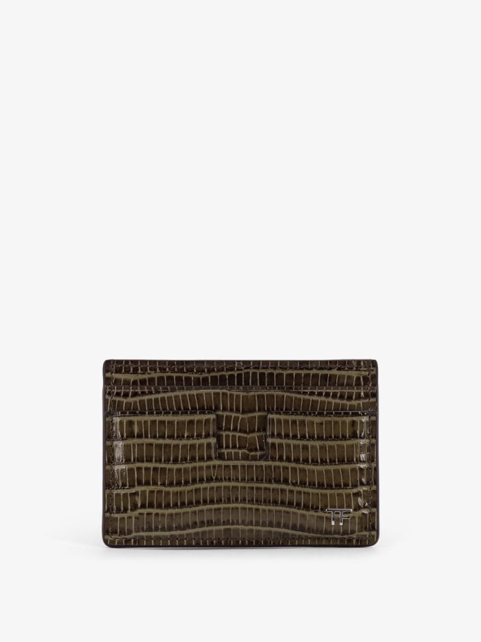 TOM FORD Leather Cardholder With Croco Effect