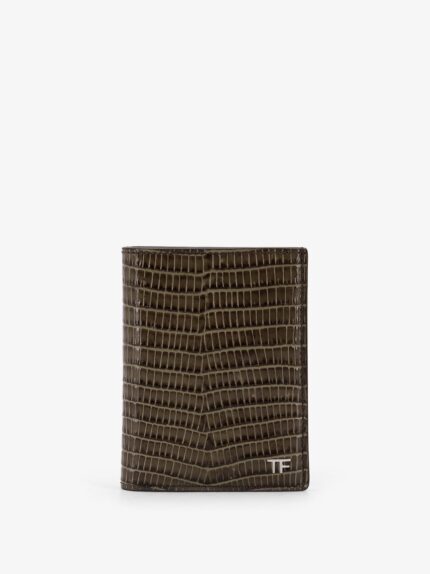 TOM FORD Leather Cardholder With Croco Effect