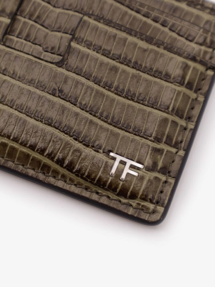 TOM FORD Leather Cardholder With Croco Effect