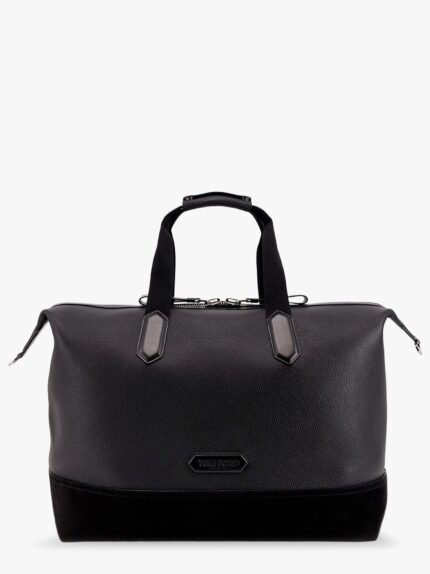 TOM FORD Leather Duffle Bag With Suede Inserts And Logo Patch