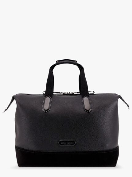 TOM FORD Leather Duffle Bag With Suede Inserts And Logo Patch