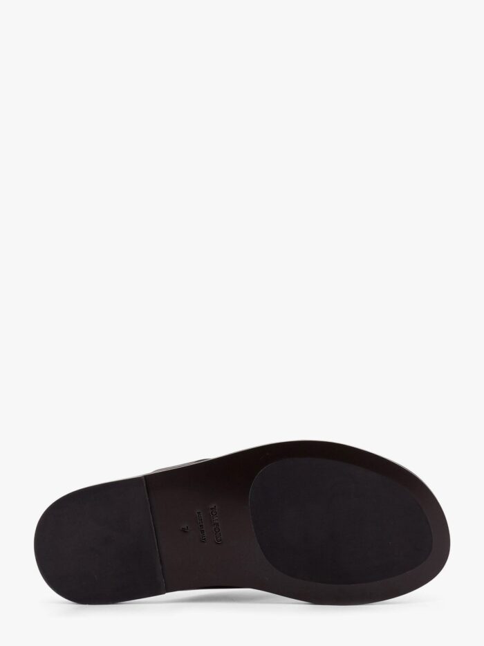 TOM FORD Leather Sandals With Perforated Logo Detail