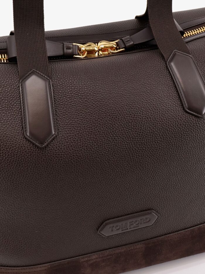 TOM FORD Leather Travel Bag With Suede Inserts