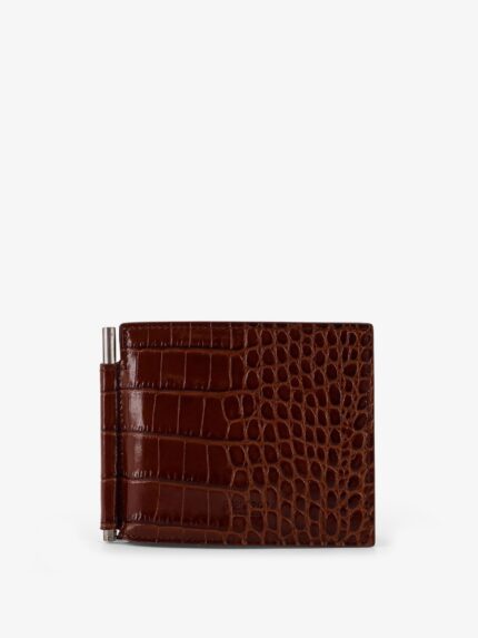 TOM FORD Leather Wallet With Croco Print