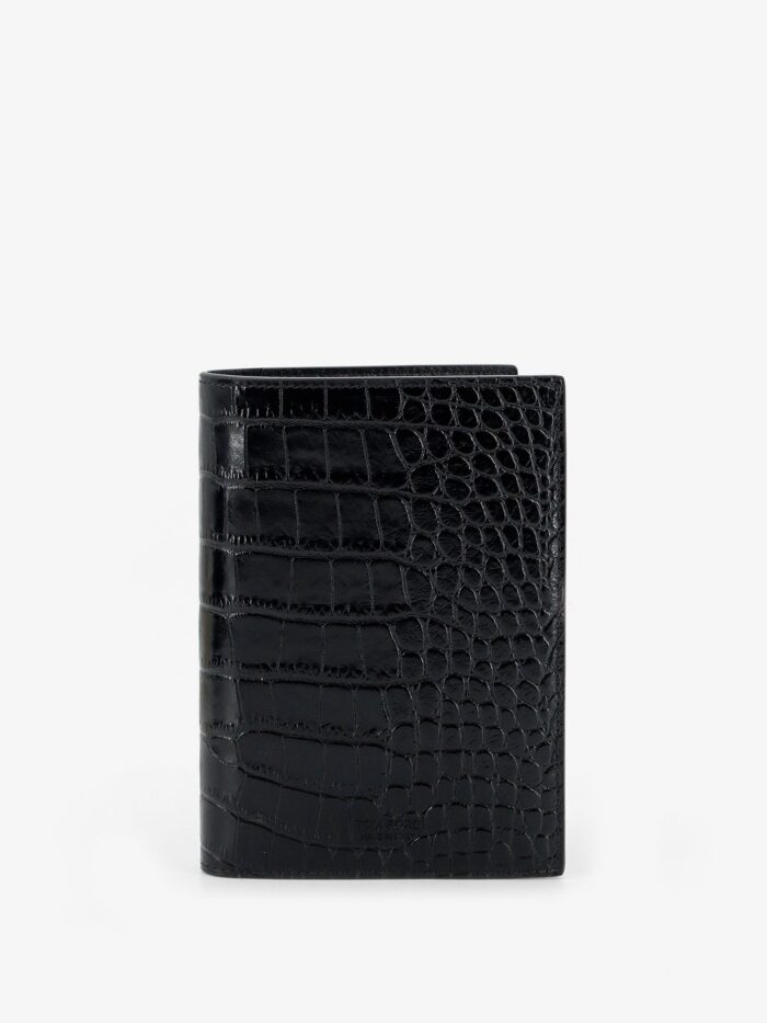tom ford leather wallet with crocodile print TOM FORD Leather Wallet With Crocodile Print