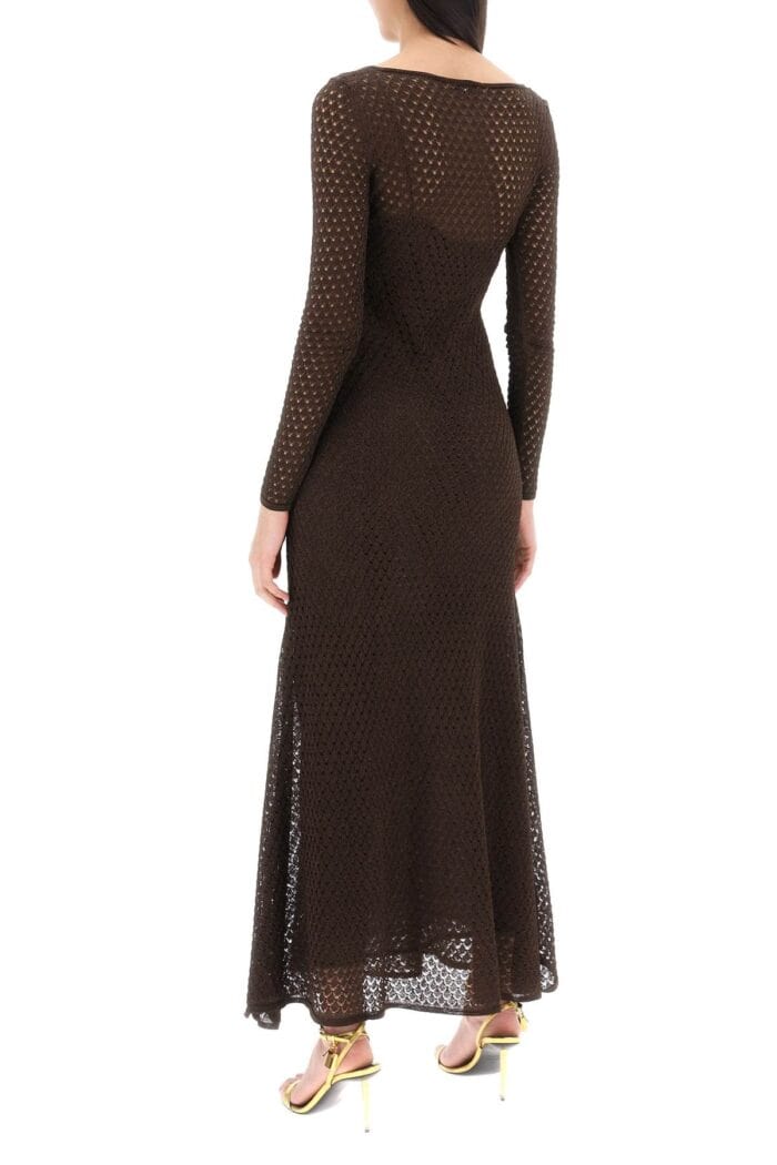 TOM FORD Long Knitted Lurex Perforated Dress