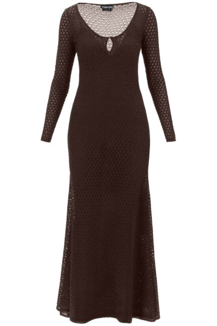 TOM FORD Long Knitted Lurex Perforated Dress