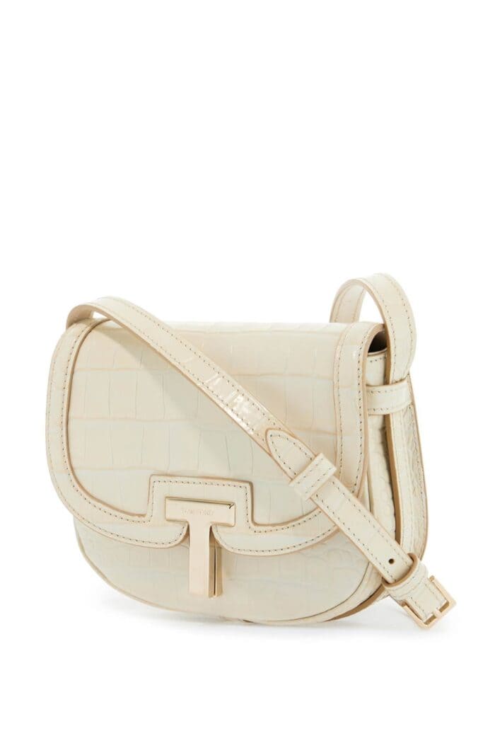 TOM FORD Mini Shoulder Bag Crocodile Ivory With Adjustable Strap