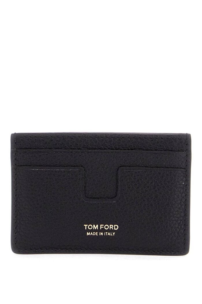 TOM FORD Minimalist Black Calfskin Credit Card Holder