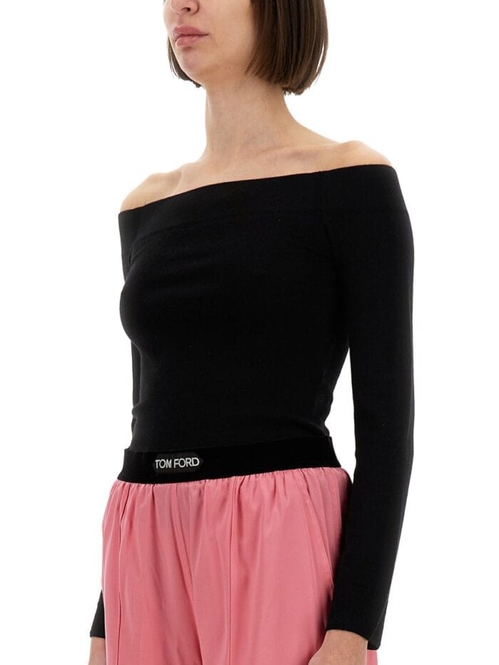 TOM FORD "OFF THE SHOULDER" KNIT TOP