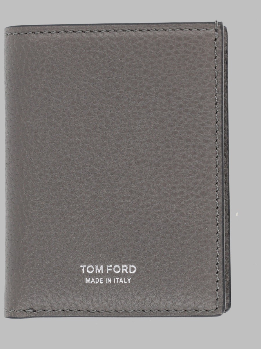 TOM FORD PORTACARTE PIEGHEVOLE IN PELLE FIORE