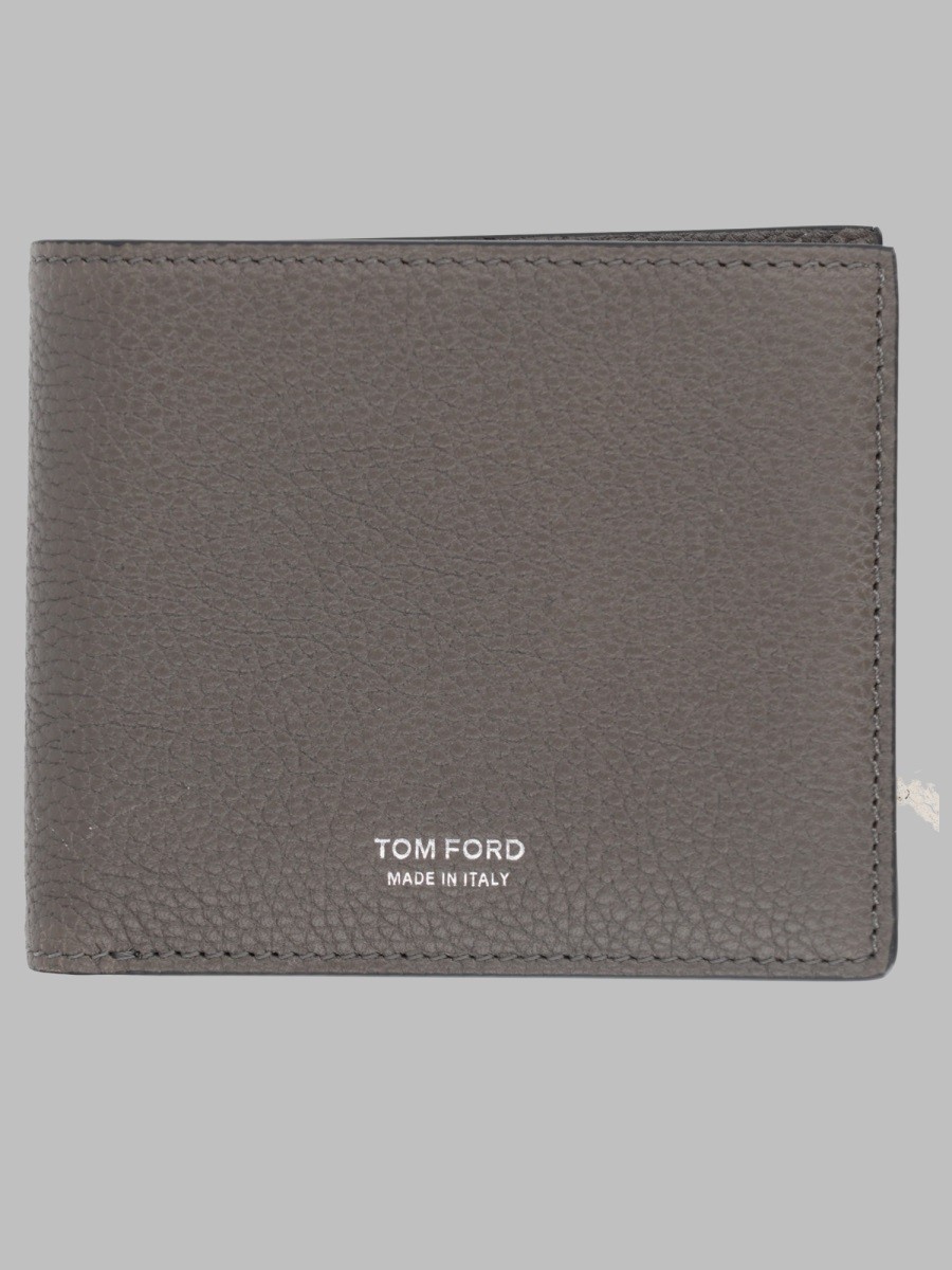 TOM FORD PORTAFOGLIO A DUE ANTE CLASSICO IN PELLE FIORE