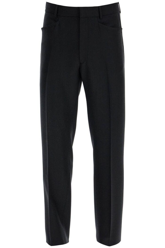 TOM FORD Regular Fit Black Wool And Silk Trousers