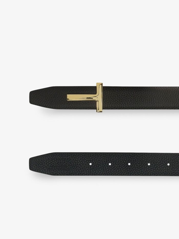 TOM FORD Reversible Hammered Leather Belt