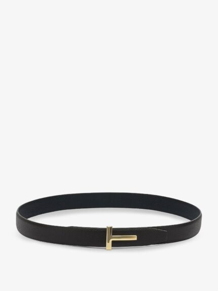 TOM FORD Reversible Hammered Leather Belt