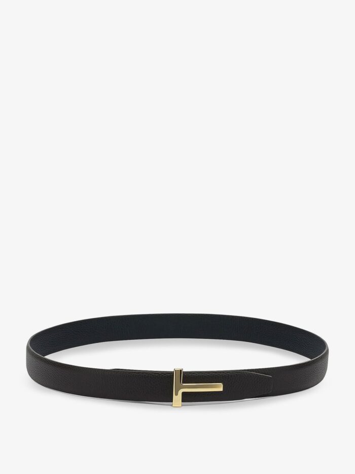 TOM FORD Reversible Hammered Leather Belt