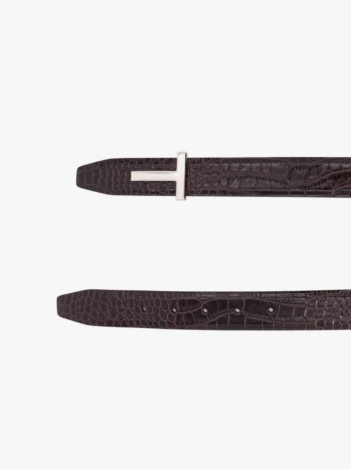 TOM FORD Reversible Leather Belt With Crocodile-print
